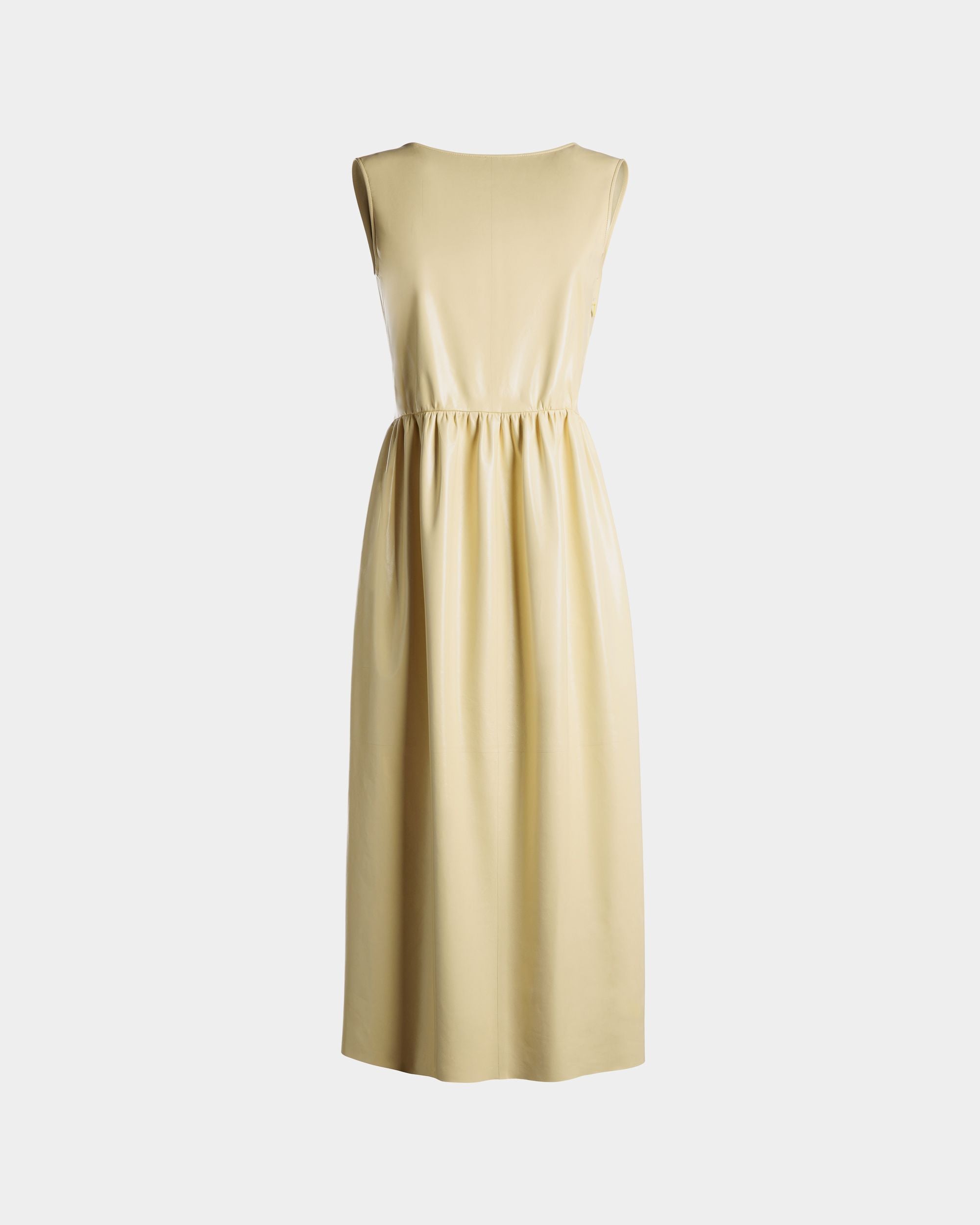 Vestido Midi Sin Mangas De Piel Vanana Yellow - Mujer - Bally - 01