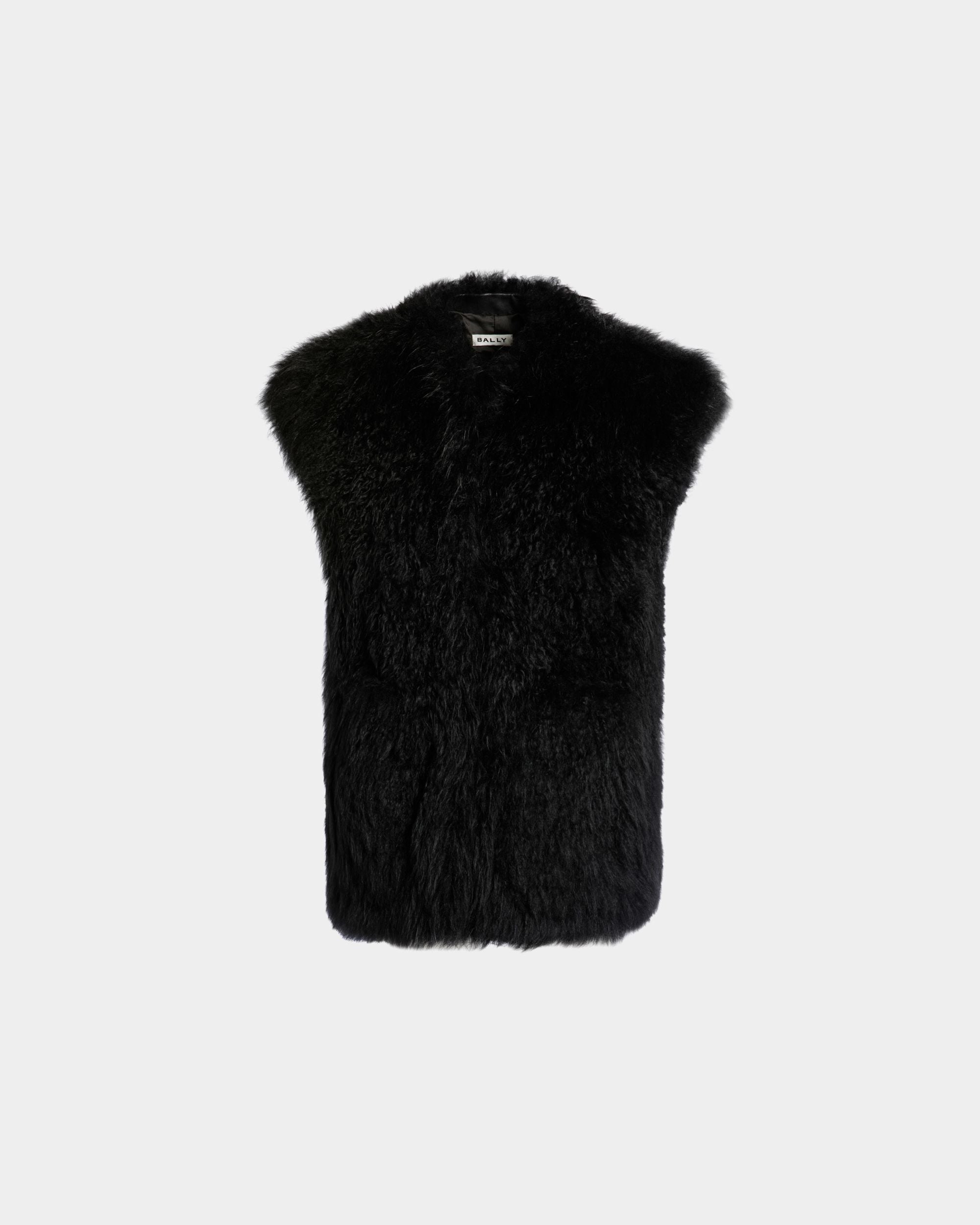 Winter Capsule Vest in Black Shearling - Women's - Bally - 01