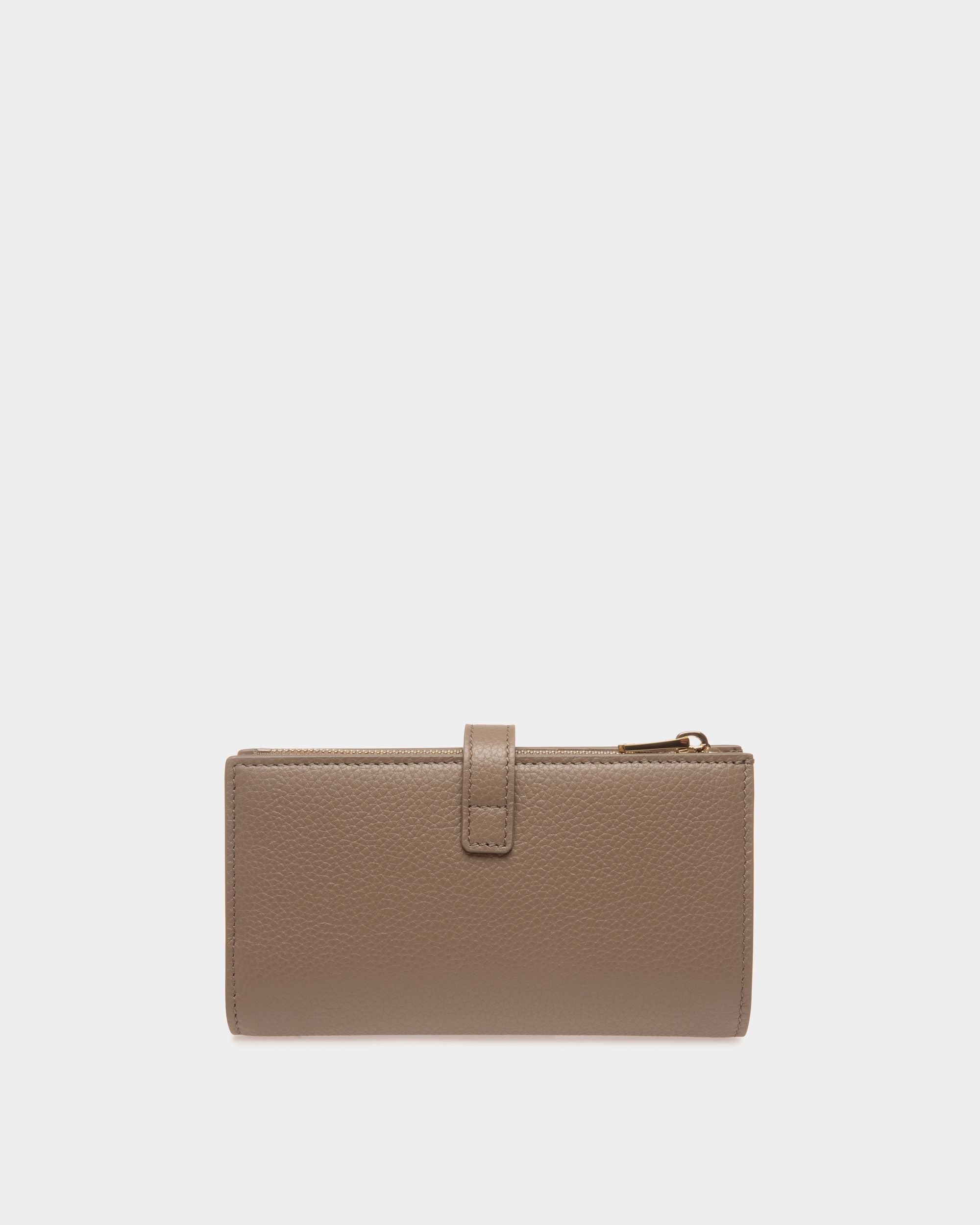 Lock Me Long Wallet in Taupe Grained Leather - Women's - Bally - 02