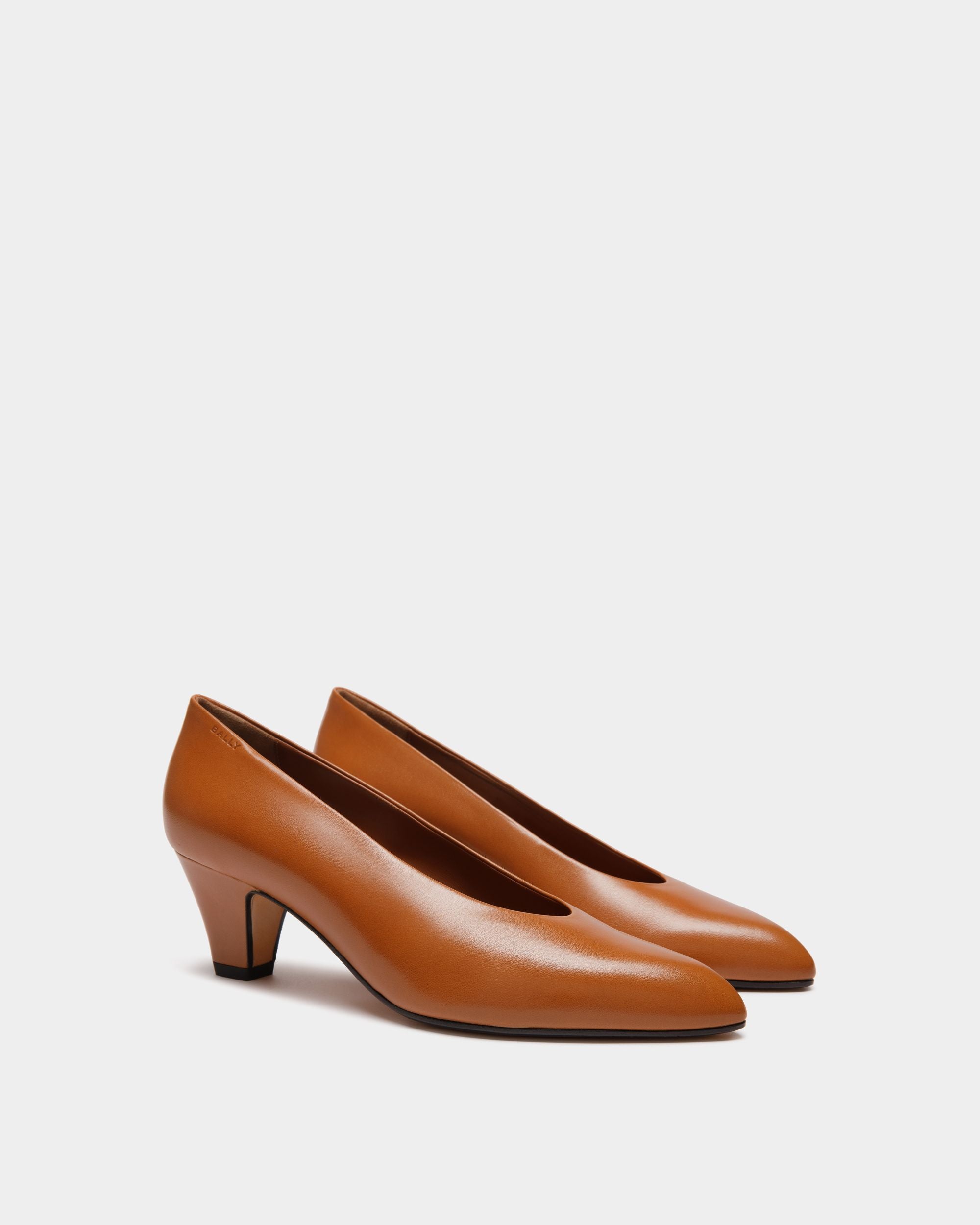 Alva Pump in Brown Leather - Women's - Bally - 02