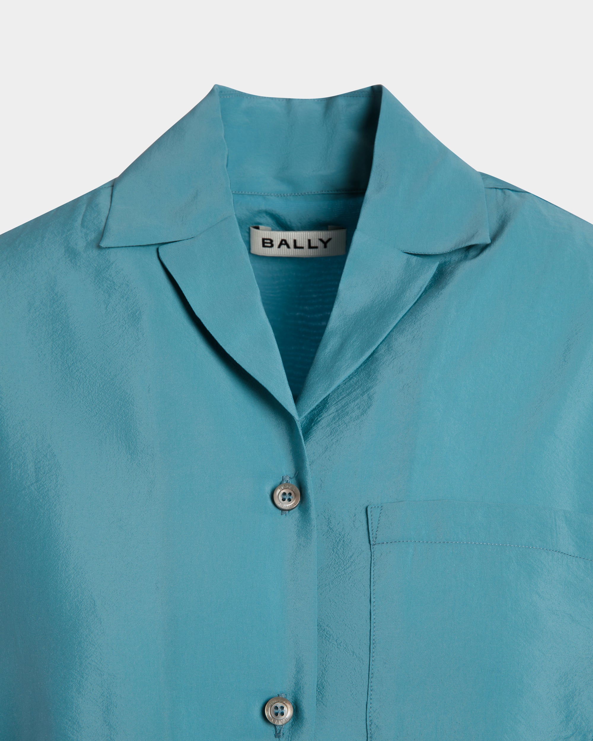 Shirt in Medium Blue Satin - Women's - Bally - 04