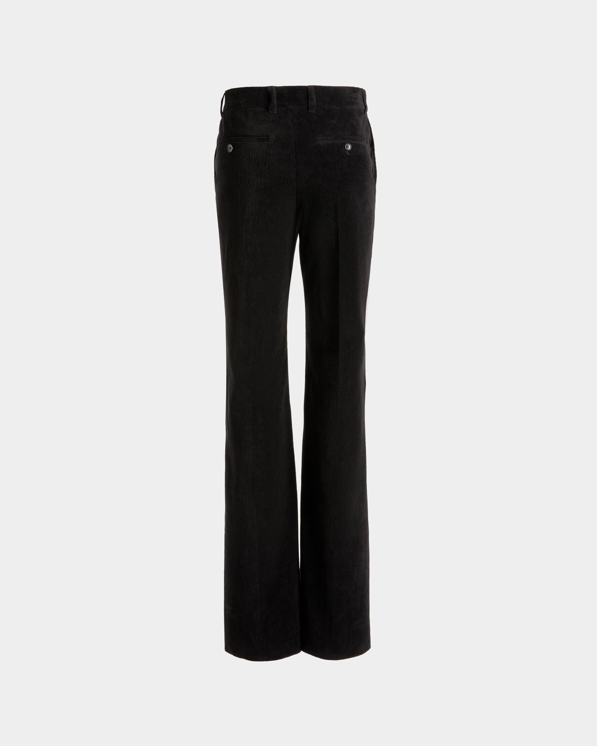 Flared Pants In Black Cotton Corduroy - Women's - Bally - 07